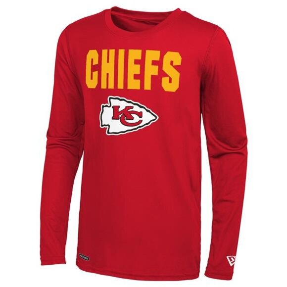 NEW w Tags New Era NFL Men's Kansas City Chiefs 50 Yard Line Poly Dri-Tek Tee - Picture 1 of 1